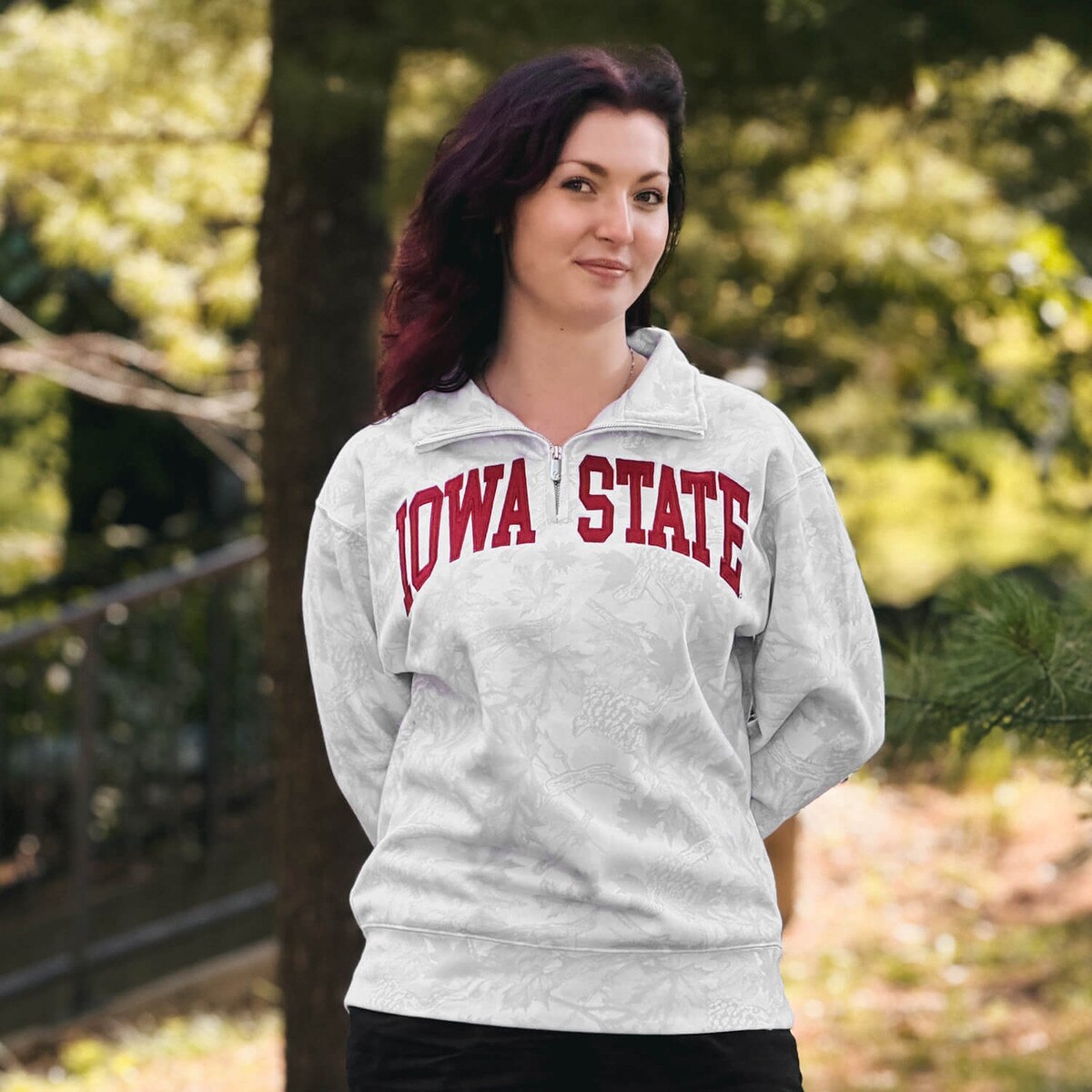 ZooZatz Iowa State Off-White Camo Quarter Zip